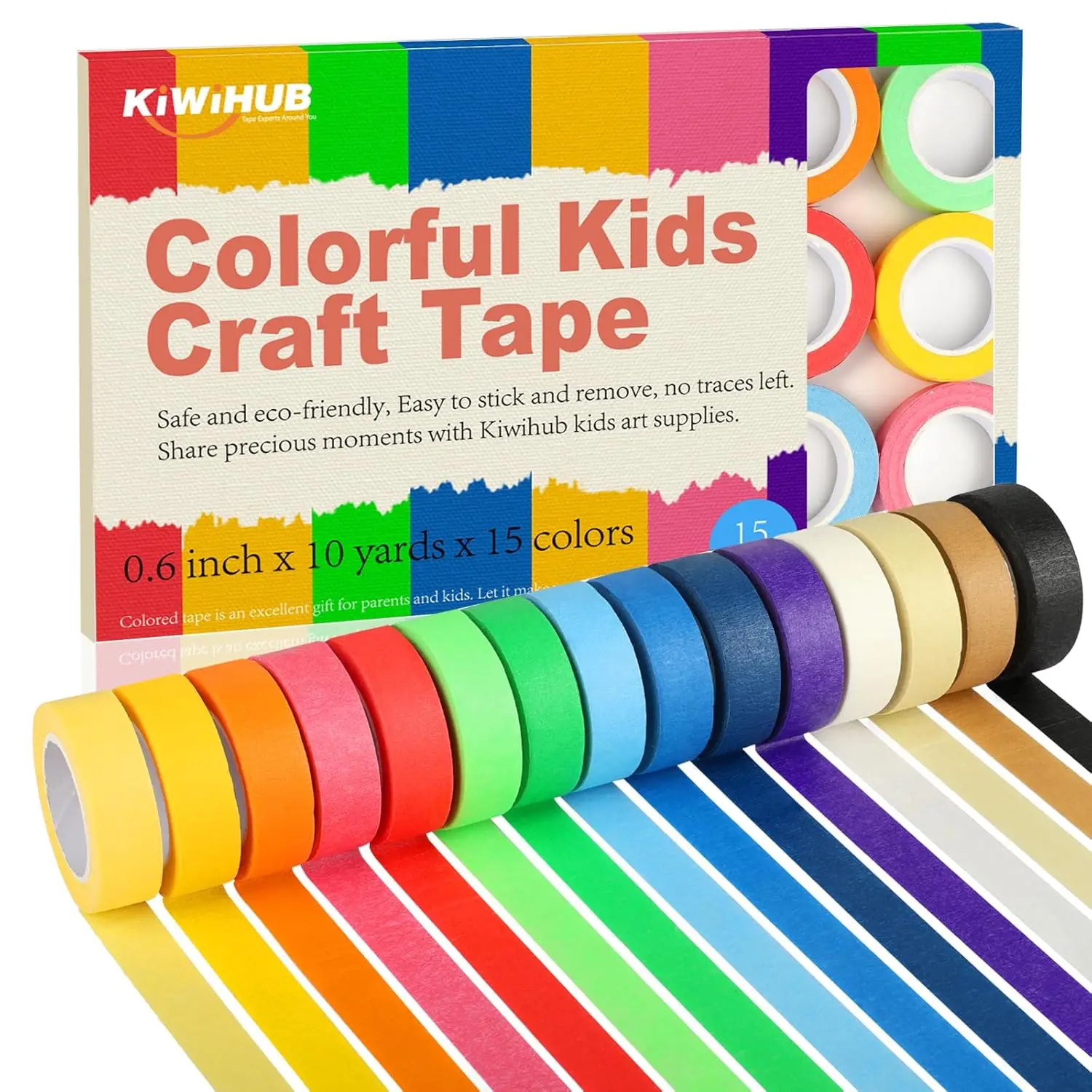 

Rolls Colored Masking Tape, Colored Tape for Kids Art Supplies, DIY Craft Tape,Teaching Supplies and Labeling Colored Painters T