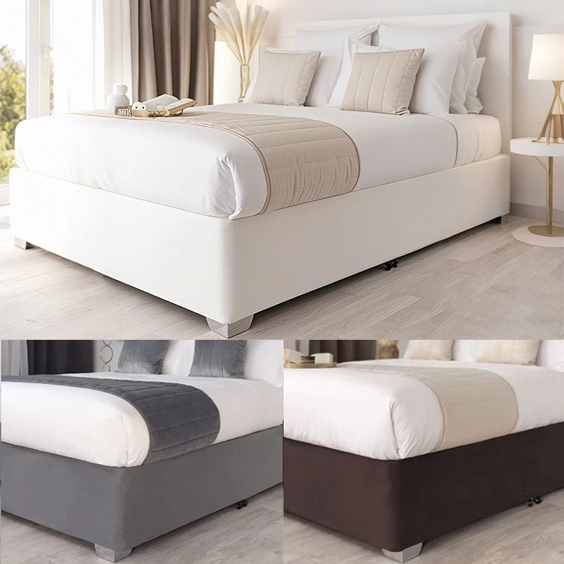 1PC Box Spring Cover Queen Size Stretchy Wrap Around 3 Sides of The Box Spring, Alternative for Bed Skirt Twin/Full/Queen/King