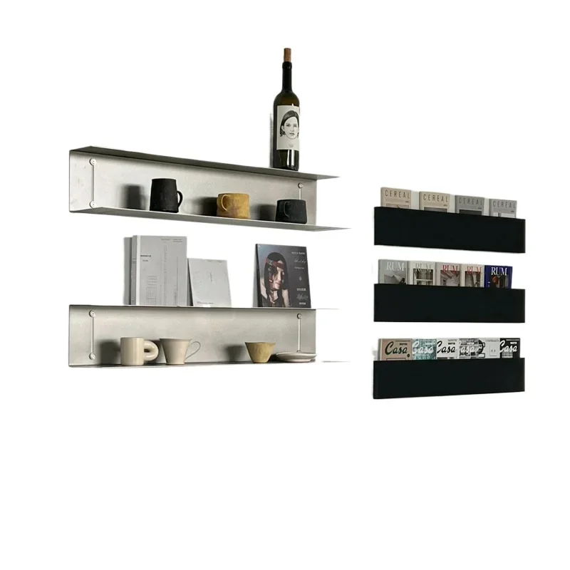 

Stainless steel wall shoe rack, bag display rack, store storage baffle