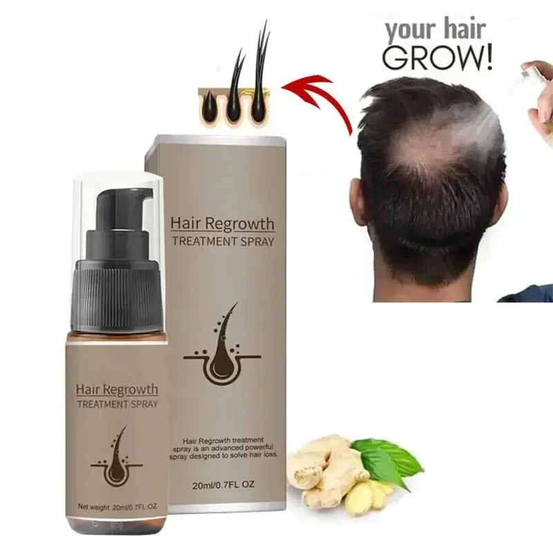 

Powerful Hair Growth Serum Spray Ginger Anti Hair Loss Treatment Products Repair Nourish Hair Roots Fast Regrowth Men Women