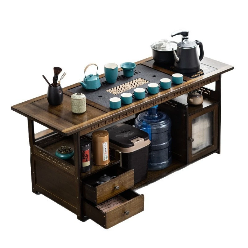 

Mobile home tea table living room solid wood sofa edge several tea table kettle integrated