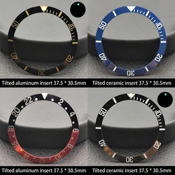 37.5mm Bezel Tilt Bezel Insert Ceramic/Aluminum 37.5 * 30.5mm Watch Accessories Replacement Parts Case  Watch Bezel