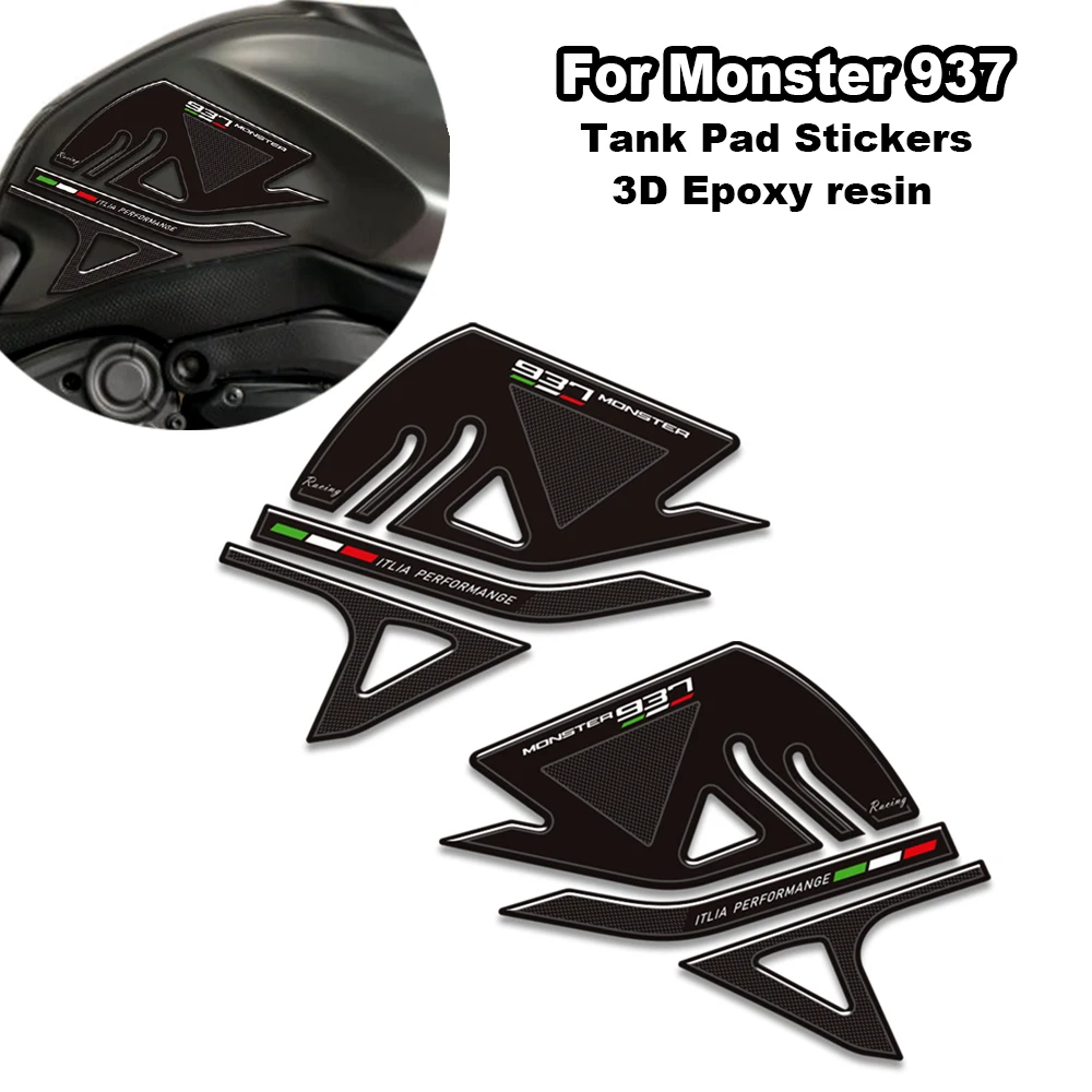 

For Ducati Monster 937 2021 2022 3D fuel tank sticker cover pad motorcycle decorative decal kit