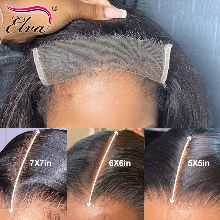 7x7 Straight Invisible 13x6 HD Lace Frontal Closure Only Melt Skins Pre plucked 2x6 5x5 6x6 7x7 HD Lace Closure Only Human Hair