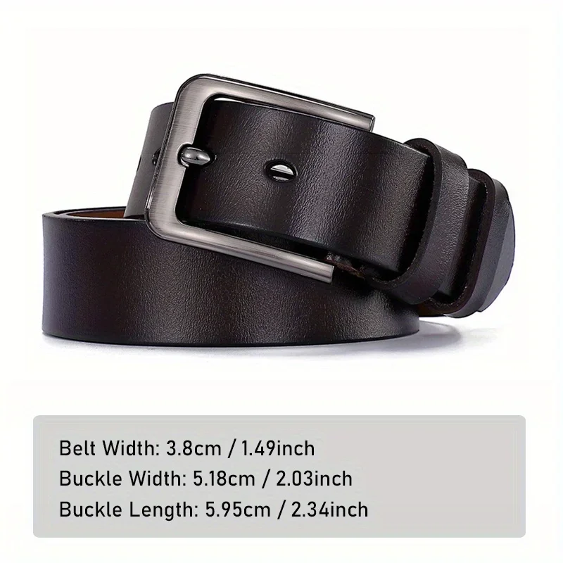 Belt for Men Women Genuine Leather Alloy Metal Pin Buckle Waist Betls Straps