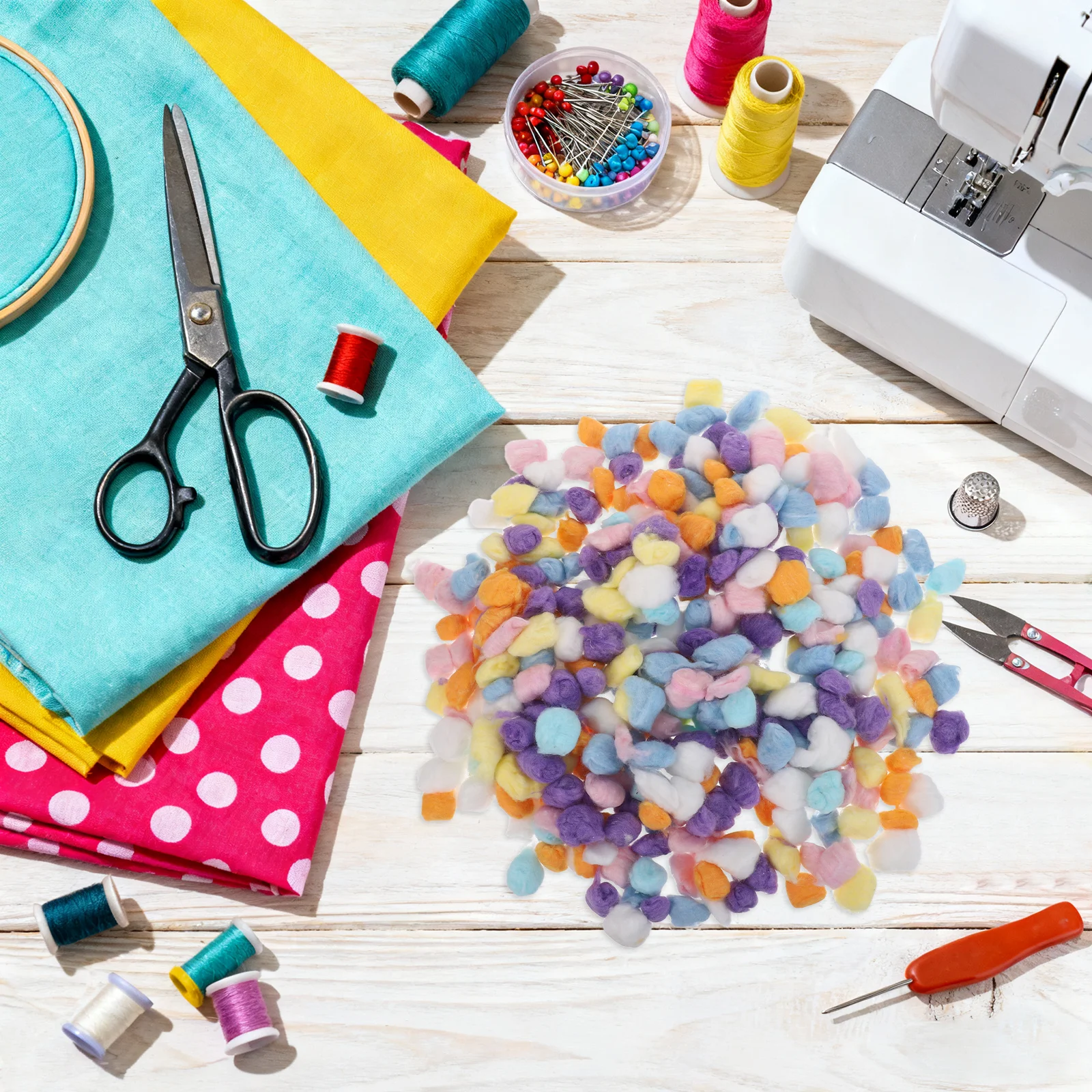 500G 소프트 폼폼 볼, 다채로운 면 공예 재료, DIY 예술 공예 프로젝트, 어린이 축제 장식, 다양한 폼폼