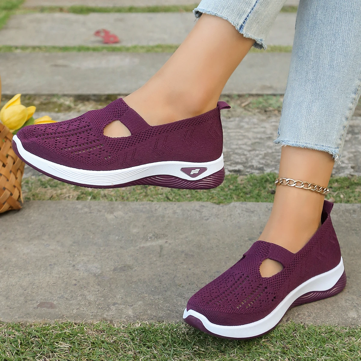 women's summer shoes , simple, Solid color series of mom shoes sale shoes casual sneaker with free shipping image 5