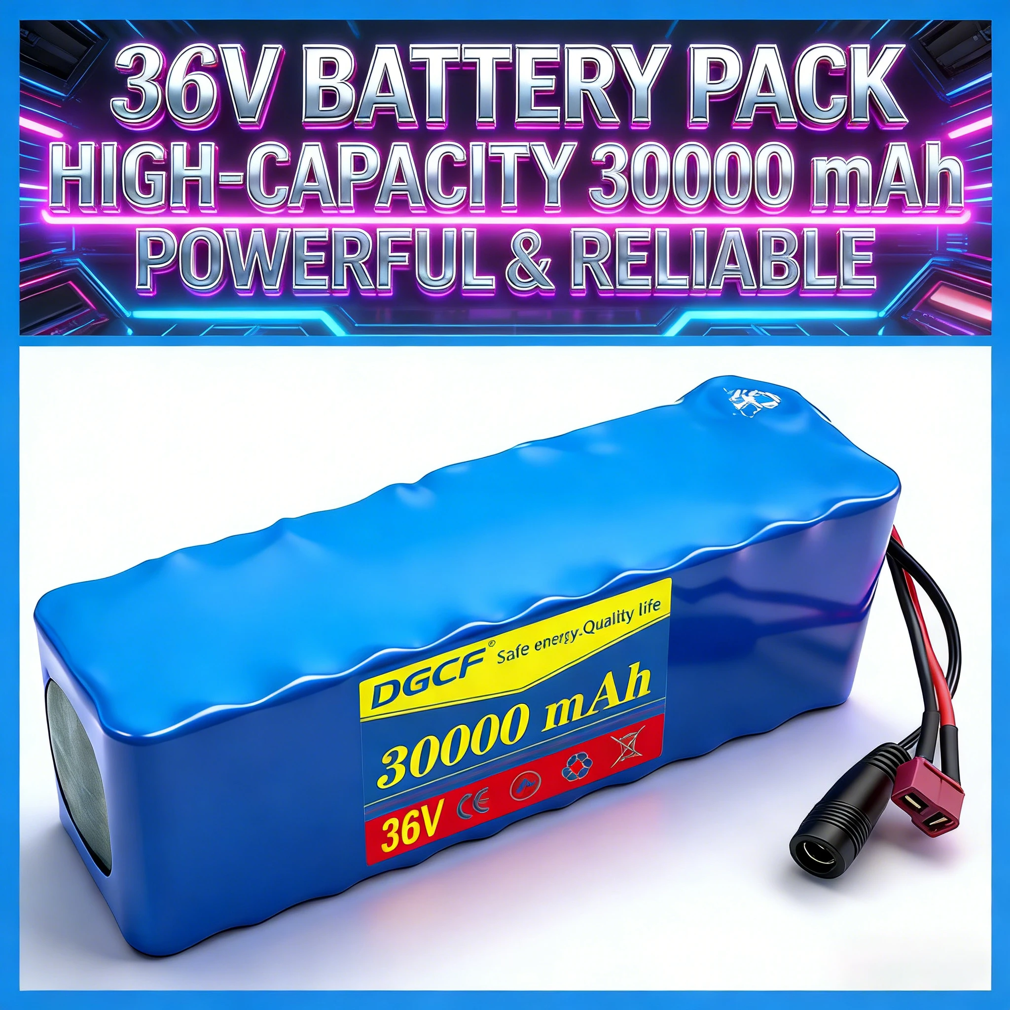 

36V 30Ah 18650 battery pack 10S3P 30000mAh built-in 15A BMS, 250W-500W battery+42V 2a charger