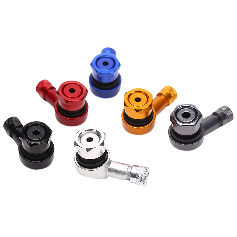 New 1pc Aluminum Alloy Valve Motorcycle Rim 90 Degree Angle Motorcycle Wheel Tire Tubeless Valve Stems For Rim Wheel Parts