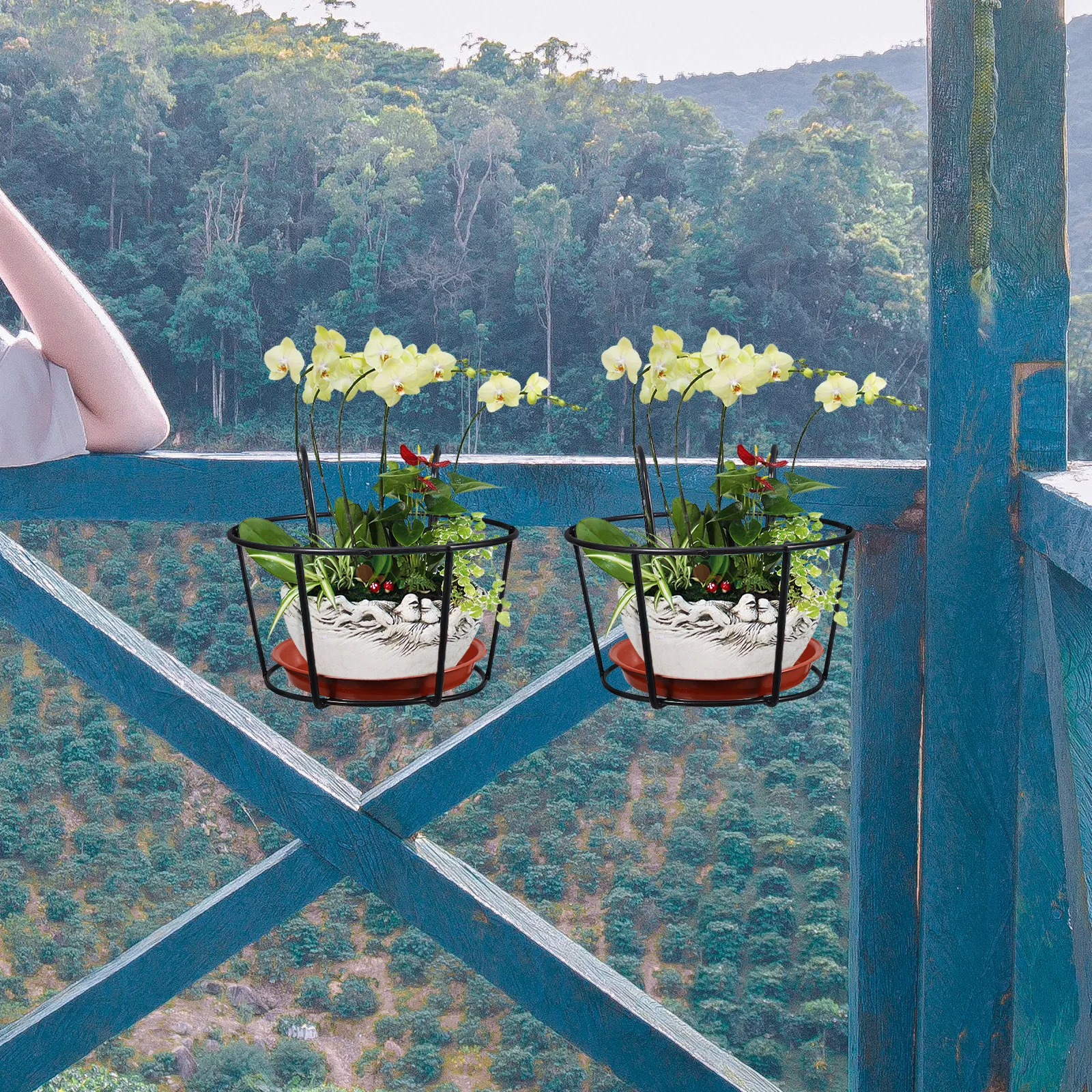 Plant Rack Hanging for Balcony Flower Pot Hanger Flowerpot Racks Railing Planter