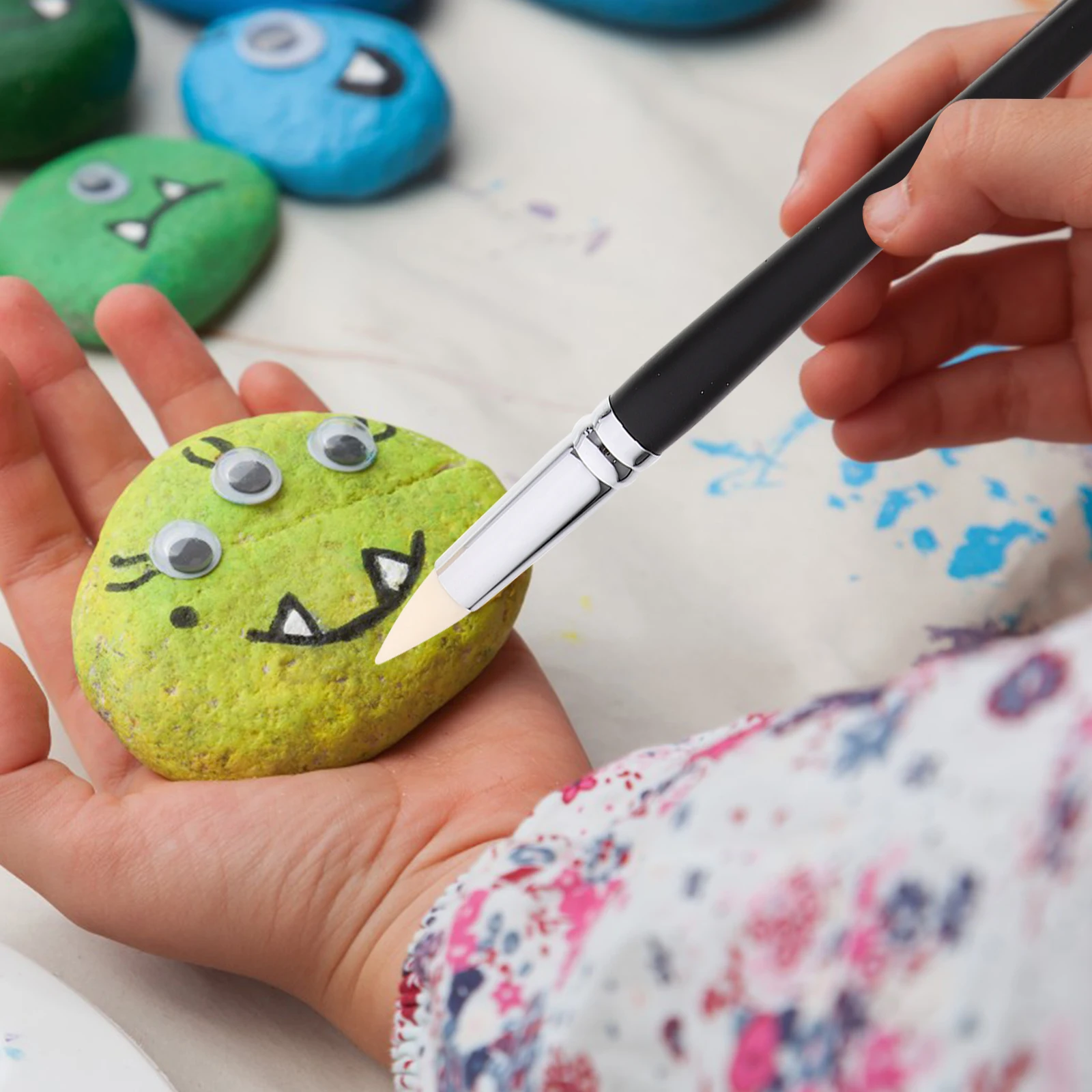 

9pcs Black Tool 8-28Mm Replaceable Tips For Sculpting Modeling Painting Carving Rubber Tip Art Craft Design Kit Clay