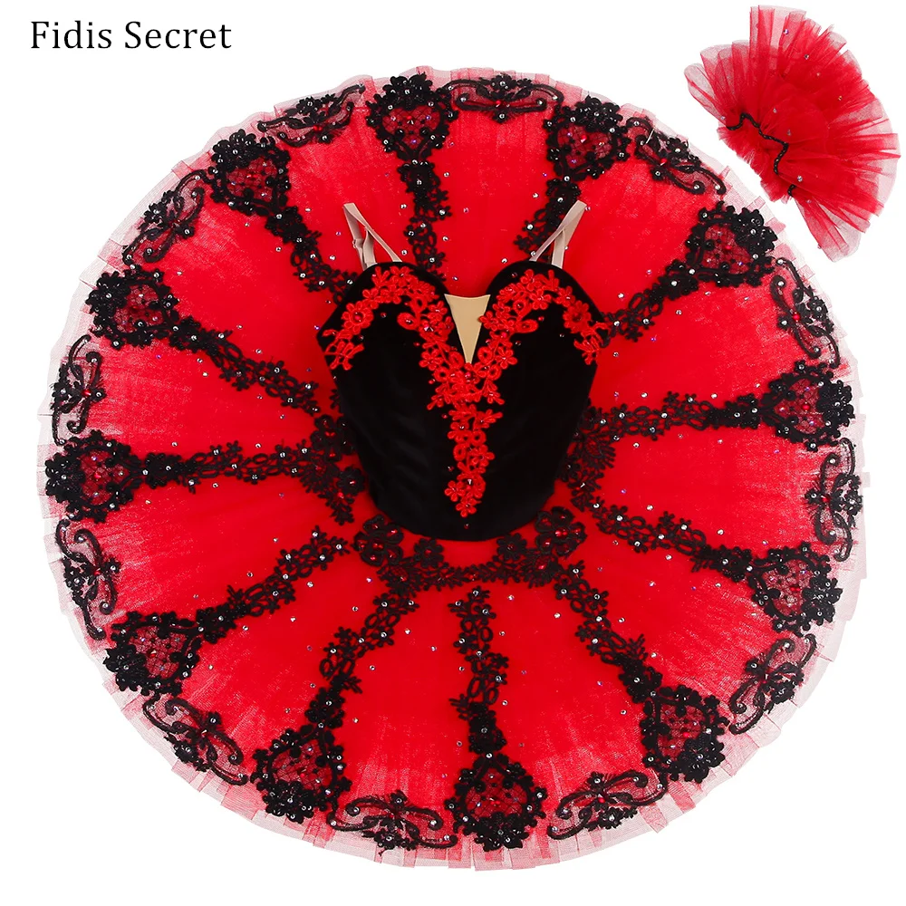 

Women Red Classic Professional Platter Ballet Tutu Skirt,Girls Ballerina Nutcracker Stage Performance Competition Dance Costumes