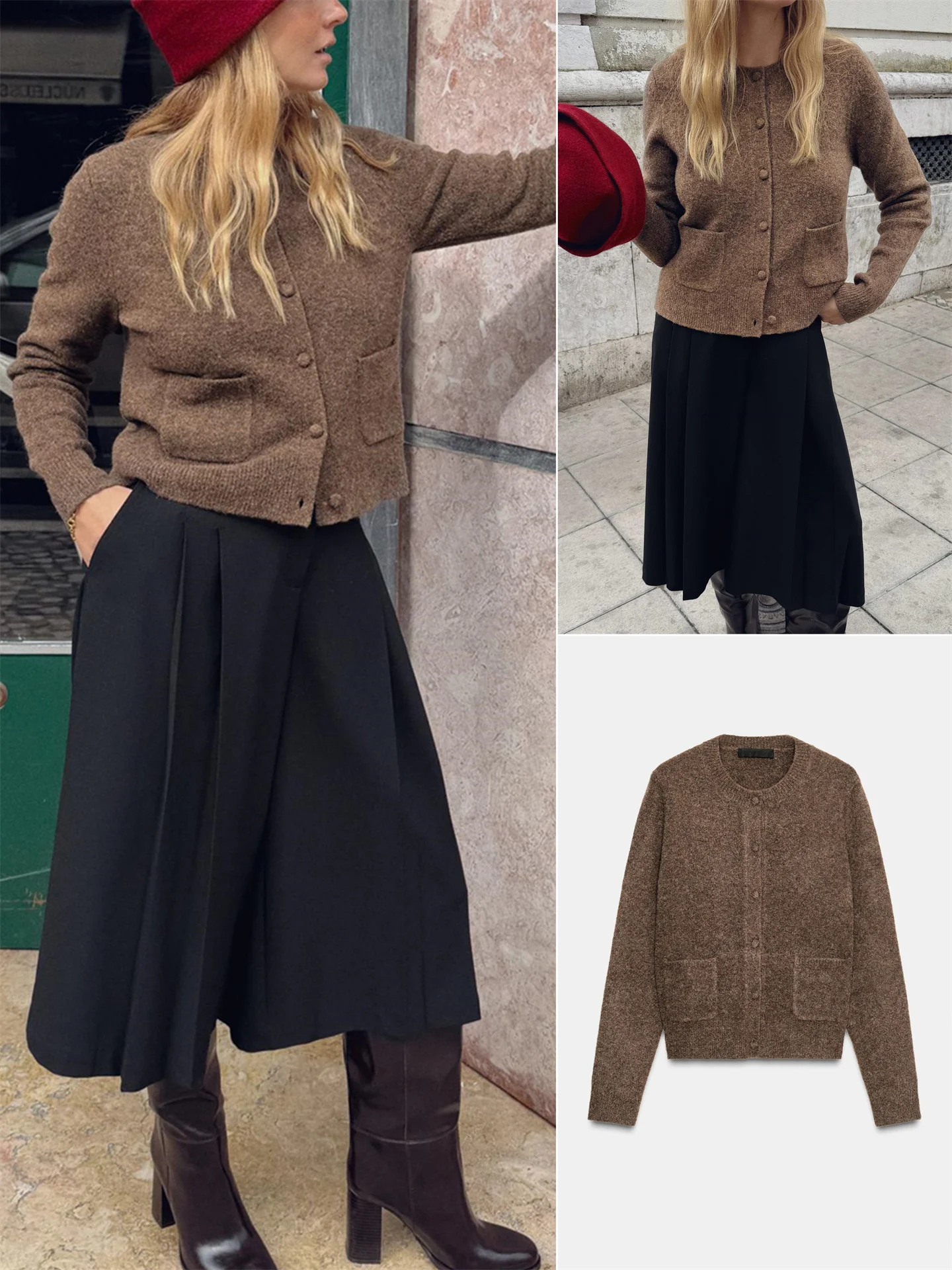 

Winter New Arrival Women's Casual Sle Long Sve round Ne Knitted Cardigan Coat with Button Decoration Soft Fit for Dail...