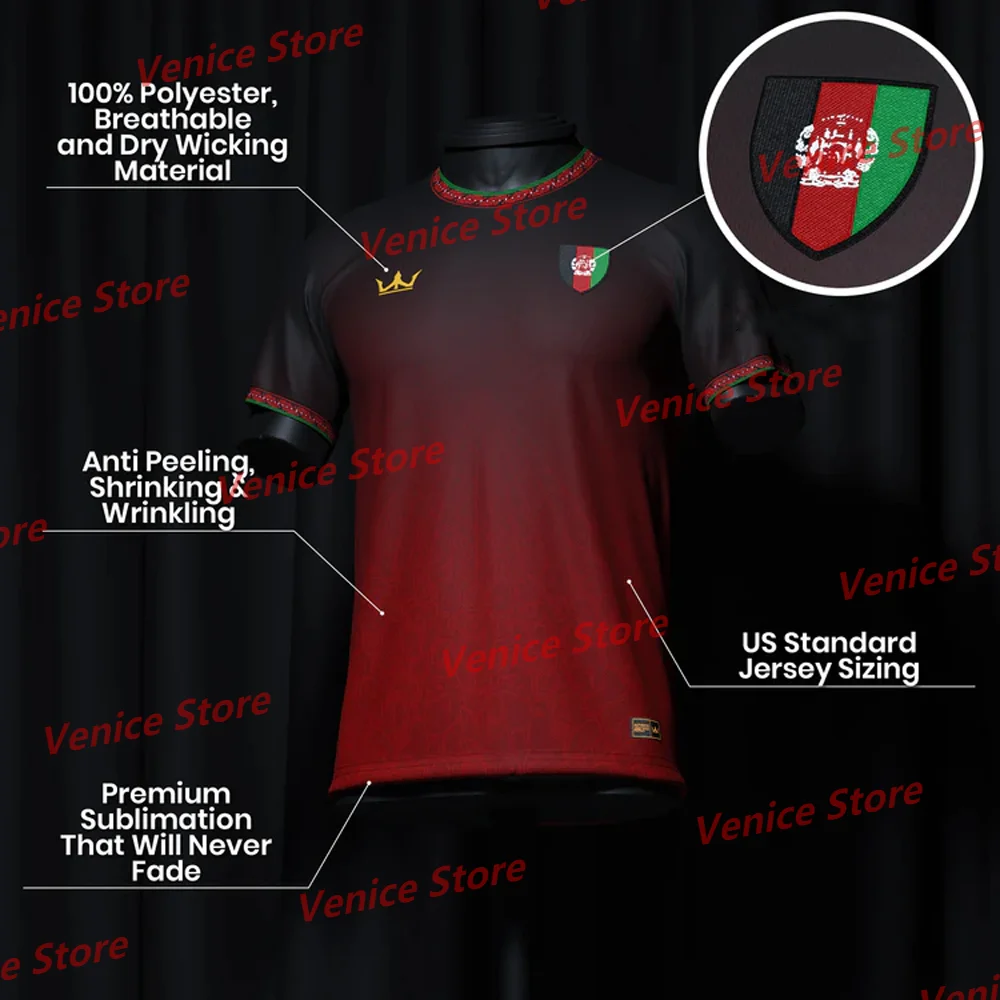 Afghanistan Red Classic 2024-25 Custom Football Jersey AI Design New Kit Training T-Shirt National Team Adults Kids