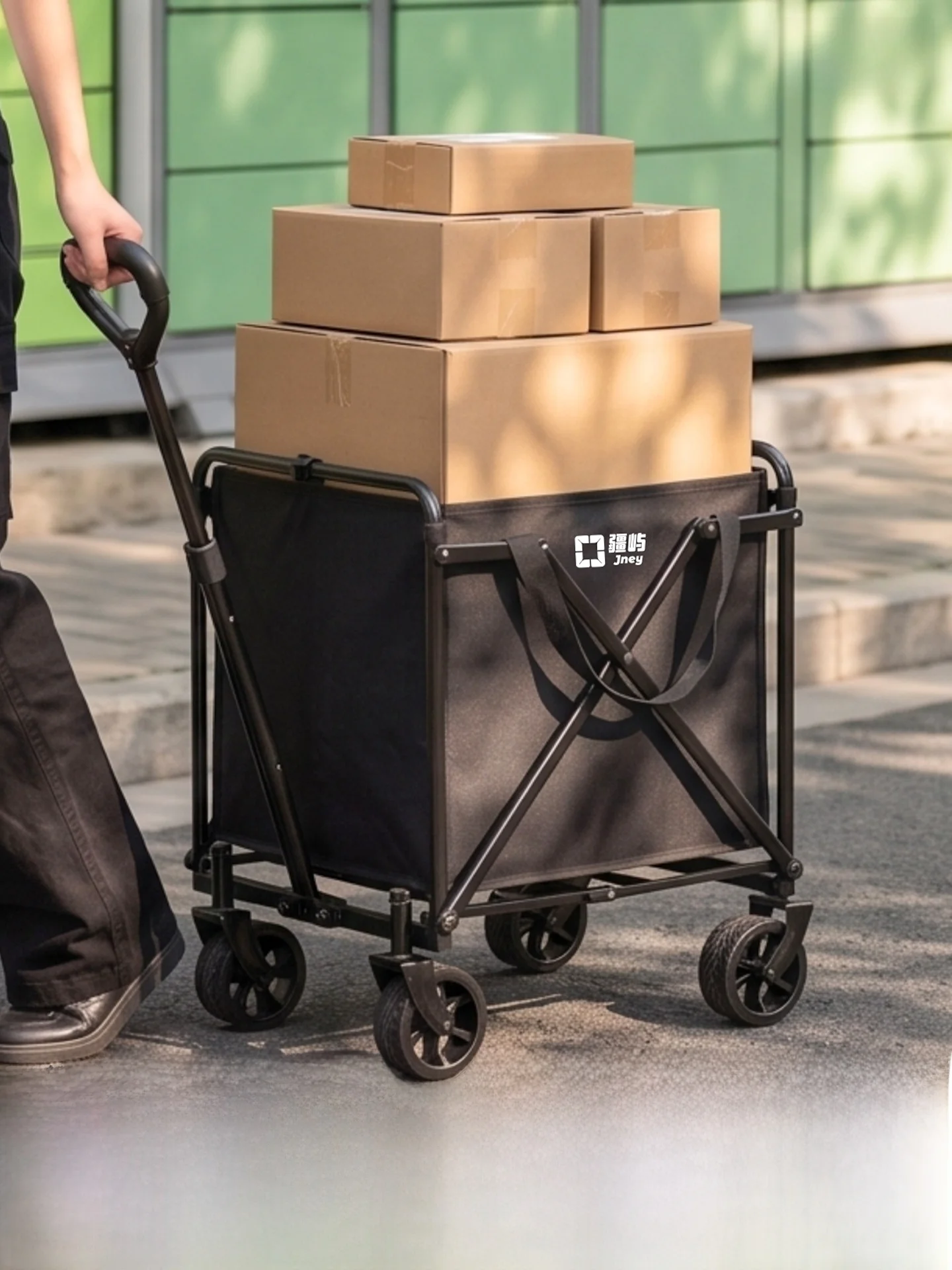 portable-folding-hand-pulled-cart-outdoor-daily-use-small-trailer-cargo-transport-vehicle-carbon-steel-alloy-multi-functional