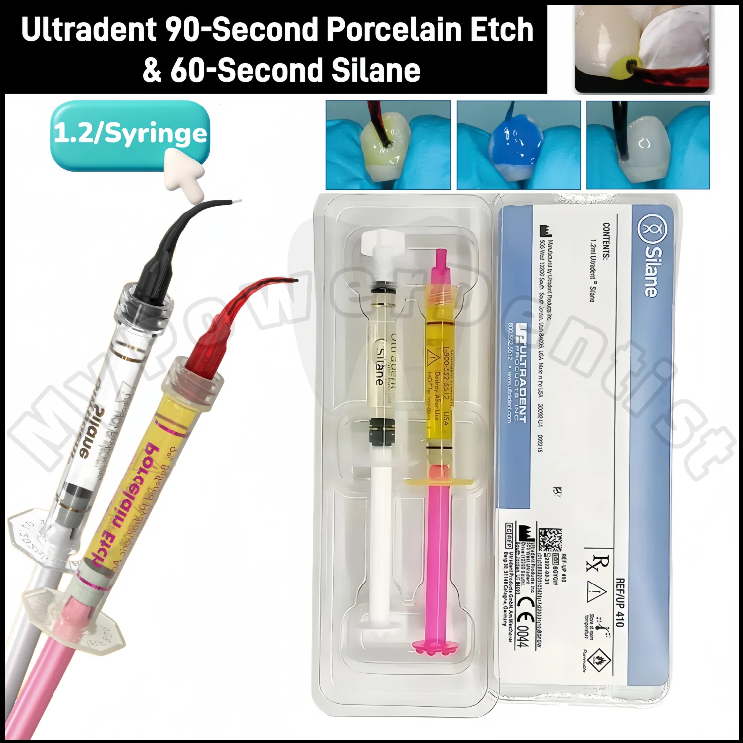 

2Pcs Dental All-Ceramic Acid Coupling Agent Porc Etching Agent White Teeth Hydrofluoric Acid Silane Denture Materials Restora