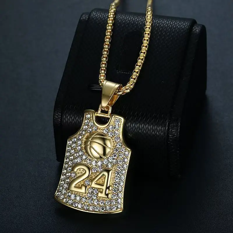 قلادة جديدة من الجيرسيه بطابع كرة السلة Black Mamba Kobe 24 للرجال والنساء