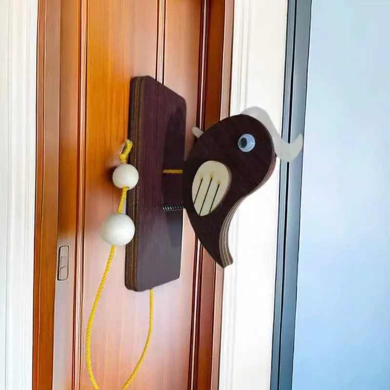 Wooden Woodpecker Doorbell Entrance Wireless Door Bell Woodpecker Shaped Doorbell Door Bell Decor Home Decoration Room Decor