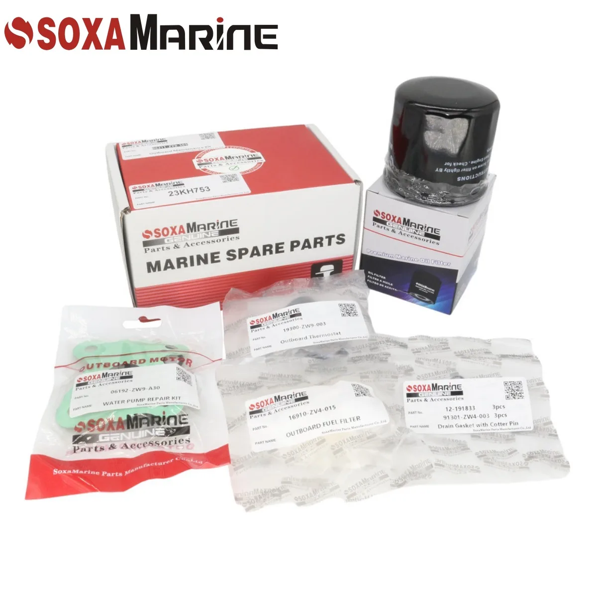 

Maintenance Kit For Honda 15 20 HP BF15D BF20D Marine Outboard Water Pump Repair with Thermostat Fuel Filter Oil Filter Gasket