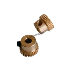 2pcs/Lot 0.4Modulus 30Teeth  Hole 4mm 5 mm Outer Diameter 12.8mm COPPER Steps Gear M4 Top Silk Hole