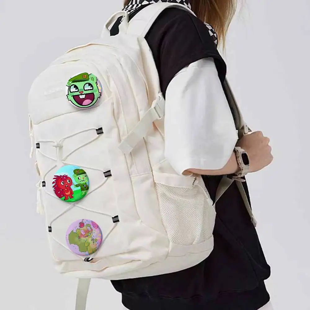 Repetitive cycle Flippy Flaky HTF Collection Round Exquisite Badge Brooches Creative Pins For Clothes Backpack Gift Accessories