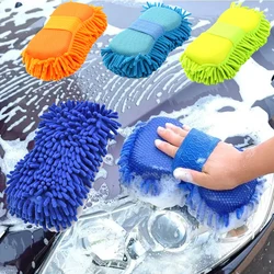 Car Wash Gloves Car Cleaning Sponge Car Window Cleaning Ultrafine Fiber Chenille Anthozoan Washer Sponge Brush Supplies