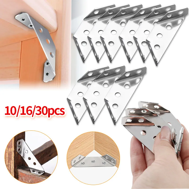 10/16/30pcs Universal Corner Code, Multifunctional Corner Bracket, Fastener Furniture Repair, Used for Tables, Chairs, Cabinets
