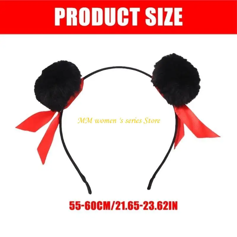 Q39C Nezha Buns Cabello cabello para peinar cabeza con pompones suaves CARACTER PELÍCULA CHINA TRADITAL
