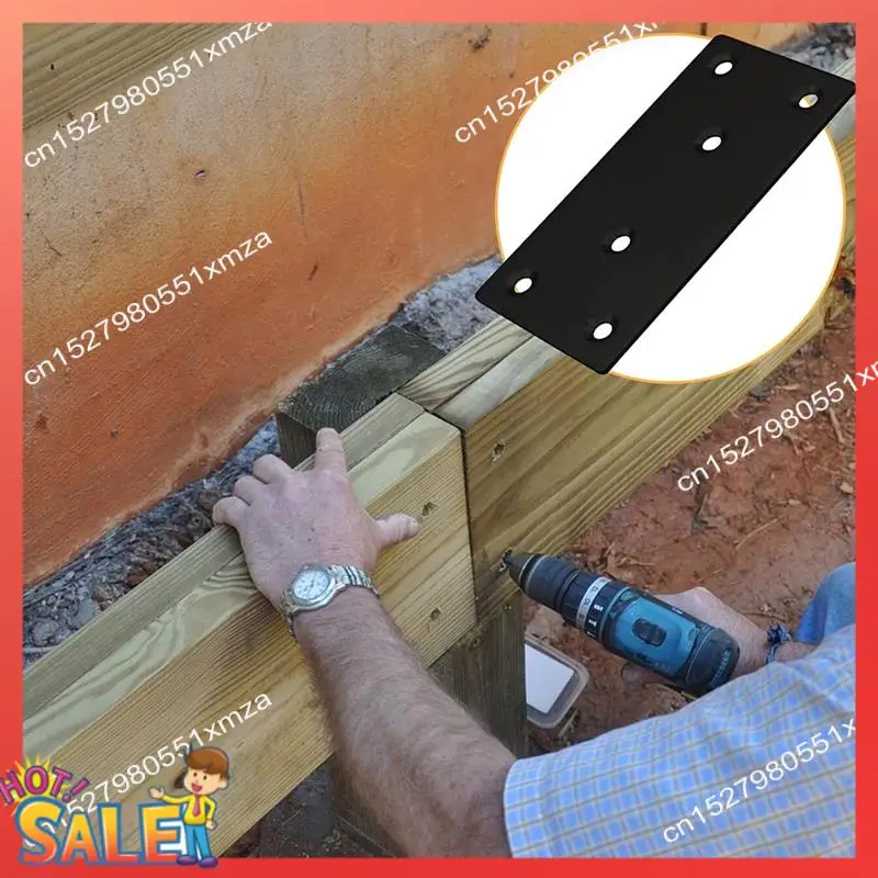 ABCL 6PCS 48X127mm Flat Mending Plate Bracket With Holes Straight Steel Brace Fixing Joining Plate For Wood With 36PCS Screws