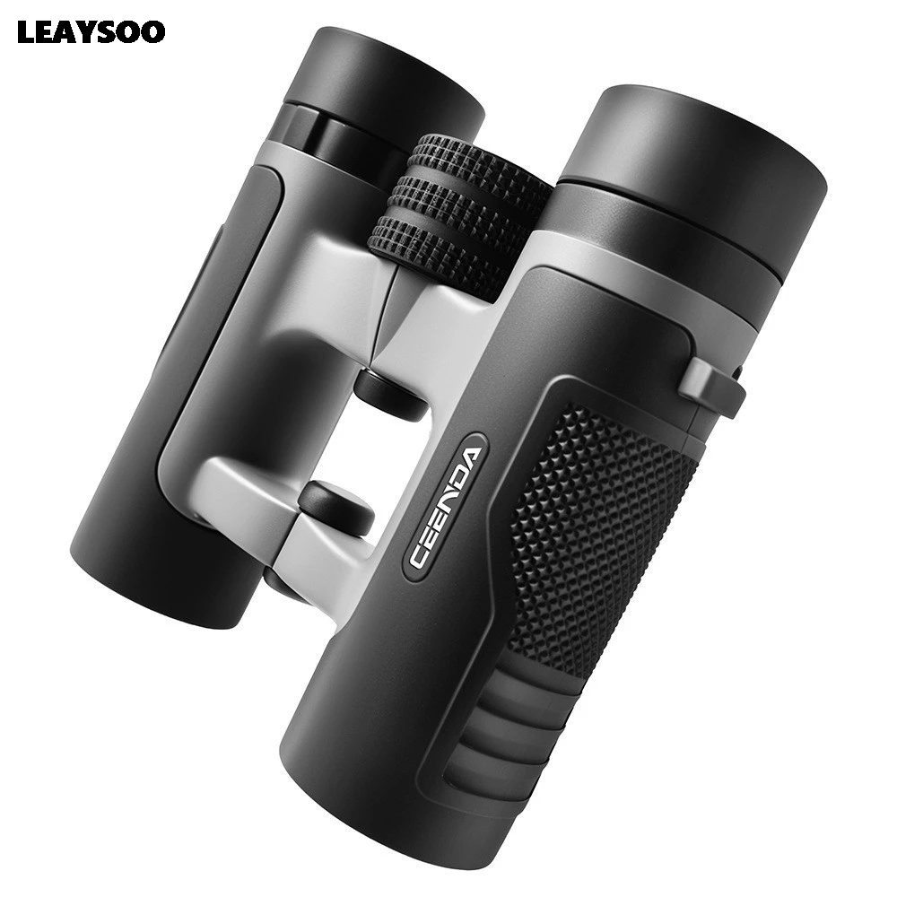 Mini 10x25mm Folding Binoculars for Adults Kids Metal Body High Resolution Telescope with Center Focus Travel Kit