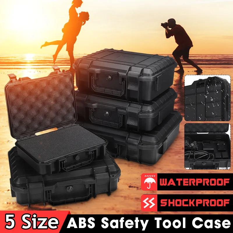 Hand Carry Tool Case Waterproof Hard Carry Case Bag Tool Kits with Sponge Storage Organizer Box Safety Equipment Protector Box