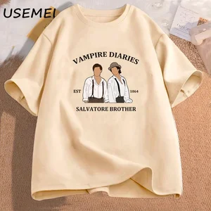 Người phụ nữ áo phông của Vampire Diaries, Huyền bí, chị gái DC, Anh 1864, Quần áo mùa thu, Quần áo Streetwear 6 Áo sơ mi bán hàng chính huyền bí - №1