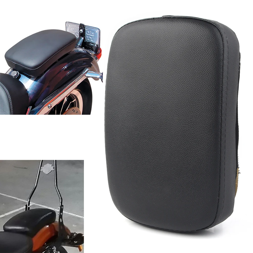 8 Suction Cups Motorcycle Rear Passenger Seat Cushion Pillion Pad Cover For Harley Softail Dyna Sportster Cruiser Chopper Bobber