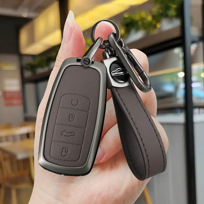 Genuine Leather for CHERY Omoda 5 Tiggo 8 Pro 9 Arrizo 5plus Tiggo 3 5X Plus Jaecoo J7 8 Exeed TXL Car Key Case Cover Keychain