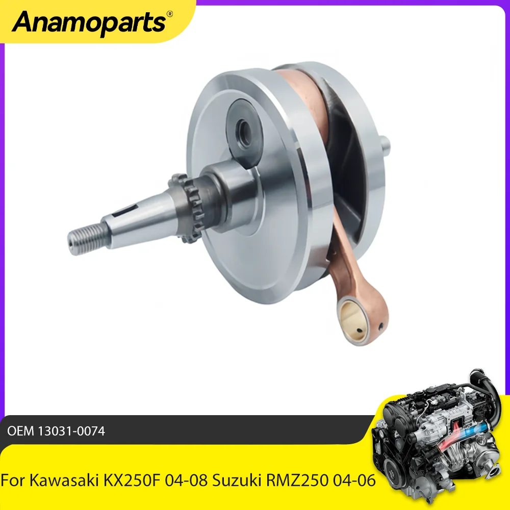 Motorcycle Engine Crankshaft For Kawasaki KX250F 04-08 Suzuki RMZ250 04-06 13031-0074 Rebuild Conrod Crank Shaft Bearing KX 250F