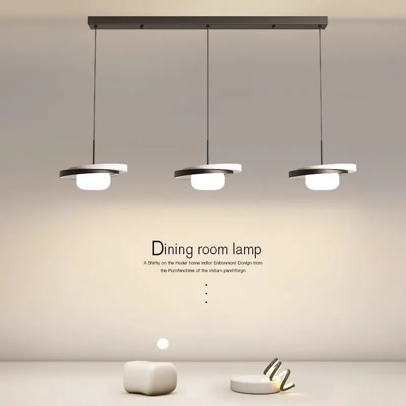 

Restaurant Pendant Light Black White Design Italian Minimalist Three Headed Dining Table Bar Table Lamp Island Lighting Fixture