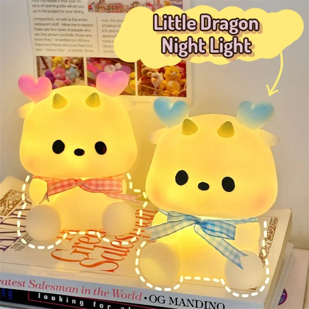 2024 Cartoon Dragon Night Light Year Of The Dragon Led Night Lamp With Gift Bag Children Kid Bedroom Decoration Gift