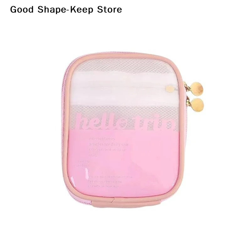 Bolsa de Cosméticos Transparente Portátil, Mini Neceser de Viaje Impermeable para Lápiz Labial y Artículos de Belleza Pequeños, para Uso Diario