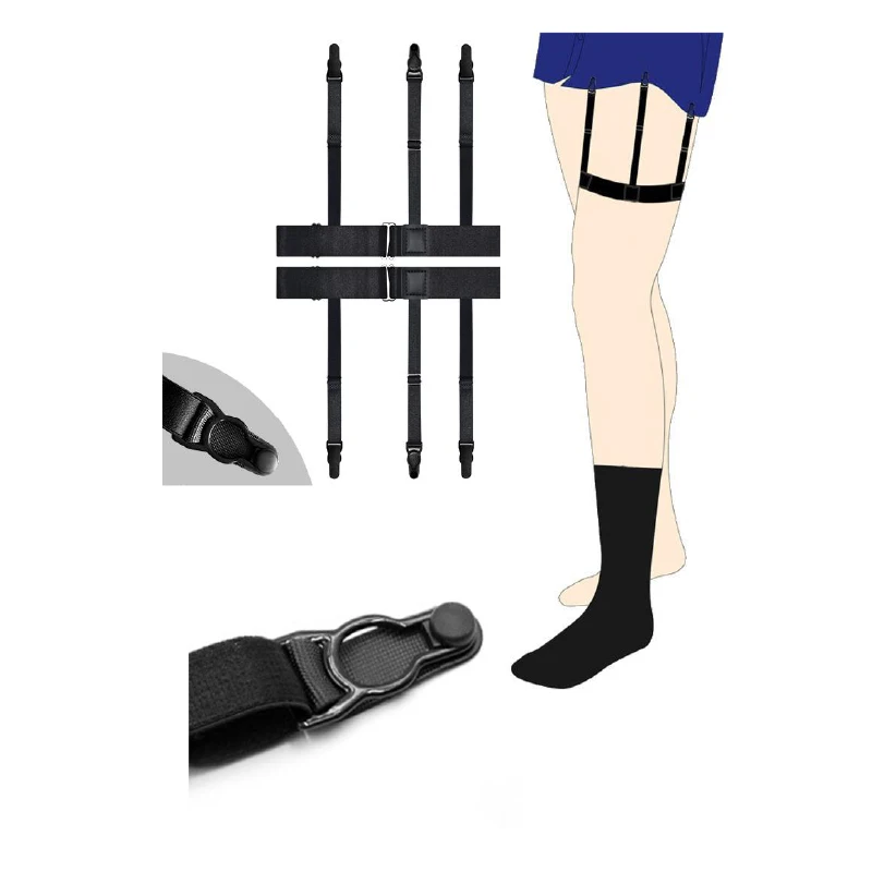 Комплект из 2 шт., рубашка с пуговицами тыквы, подол с фиксированным зажимом, мужская бесшовная рубашка с артефактом, топ, выпрямляющий против морщин, противоскользящий регулируемый пояс с подвязками