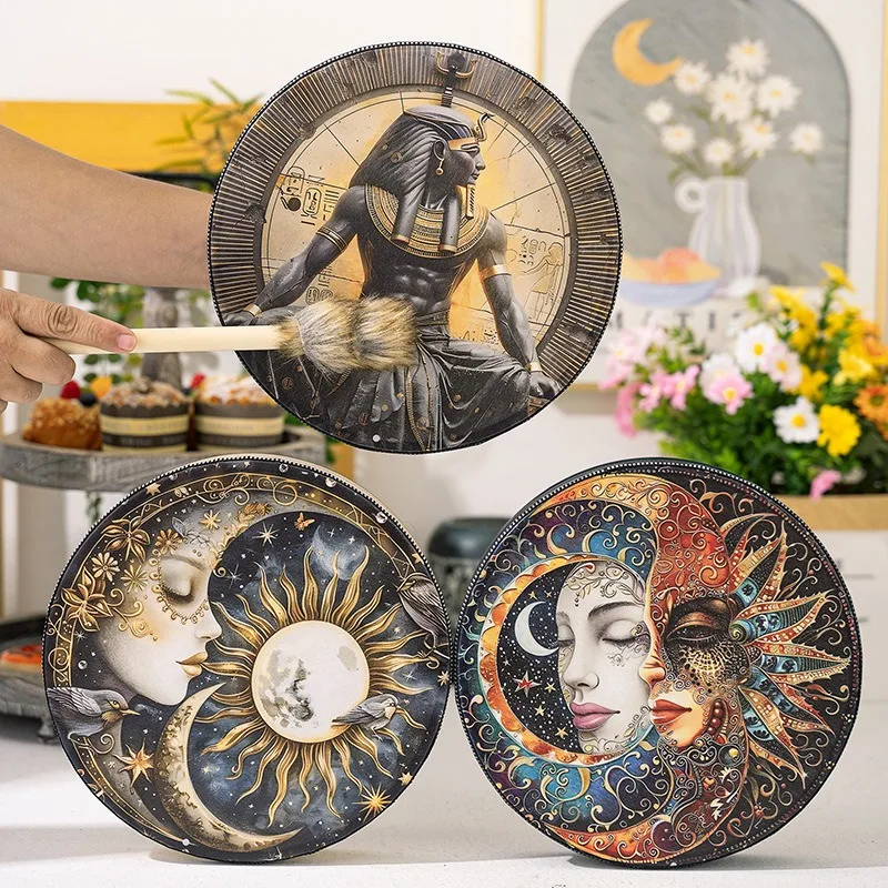 New Egyptian Pharaoh Drum Moon Muse Drum Creative Decorative Drum Set Egyptian Theme Tambourine Multi-style Decorative Fairy