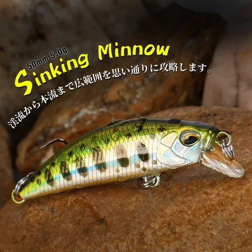 Imagen 2 del producto TSURINOYA DW63 50mm/5g hundimiento Minnow Jerkbait señuelo Pesca Artificial Wobblers de plástico cebo duro Pesca Isca para lubina trucha Pike