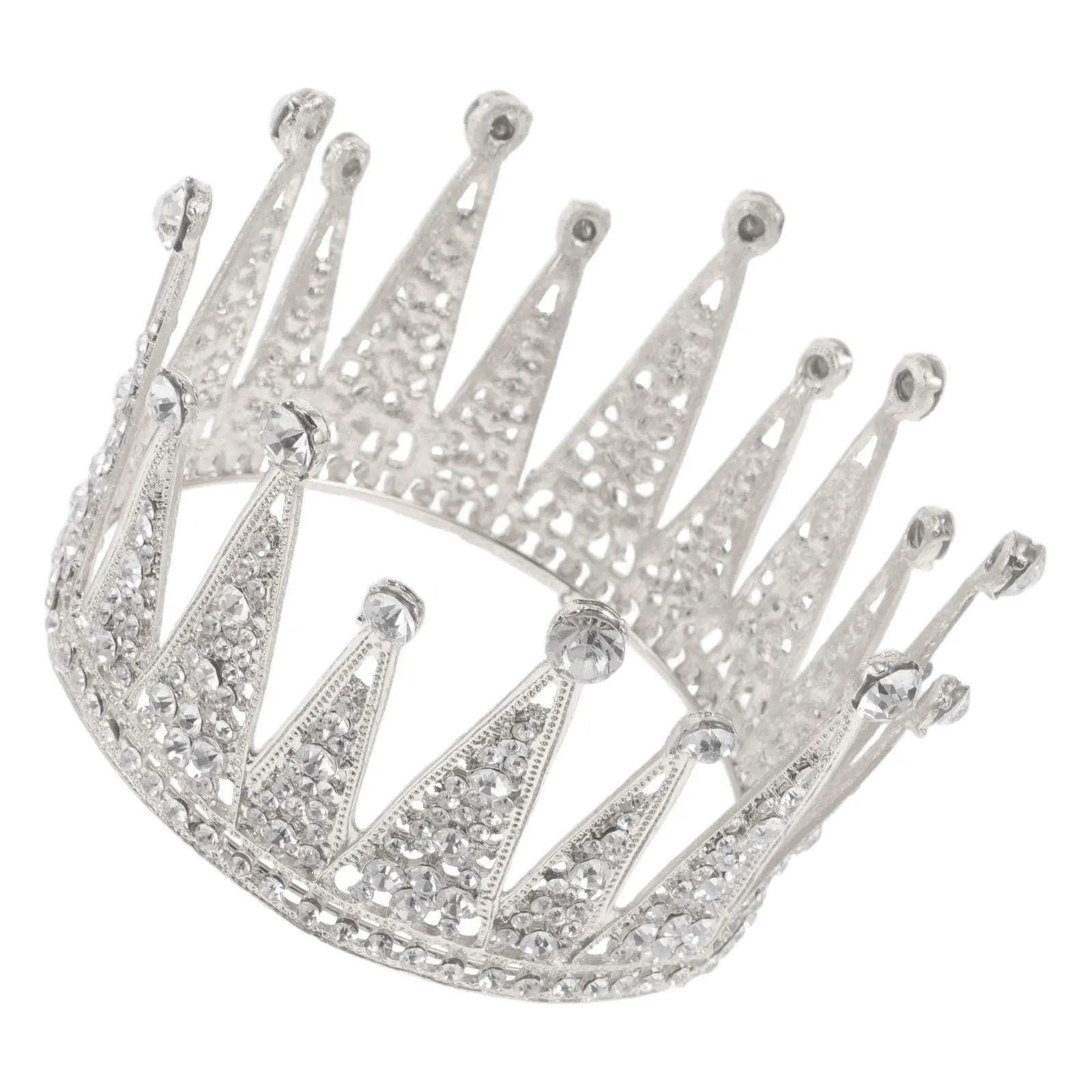 

Full Round Crystal Bridal Crown Rhinestone Princess Tiara Wedding Birthday Party Hairpiece for Women Rhinestone Headpiece
