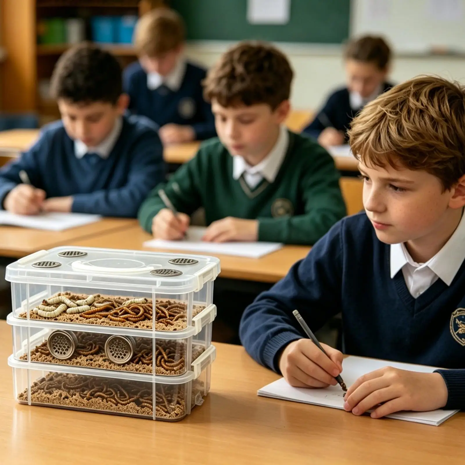 Mealworm Breeding Box Transparent Odor Resistant Breeding Box Mealworm Farm For Animal Feeding Home Classroom Education School