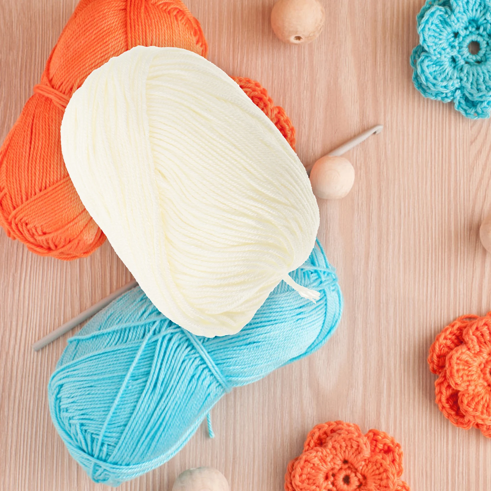 

3pcs Milk Yarn for Crochet Knitting Soft Professional Crocheting Yarn Flexible Thread DIY Projects Home Decor Handmade Supplies