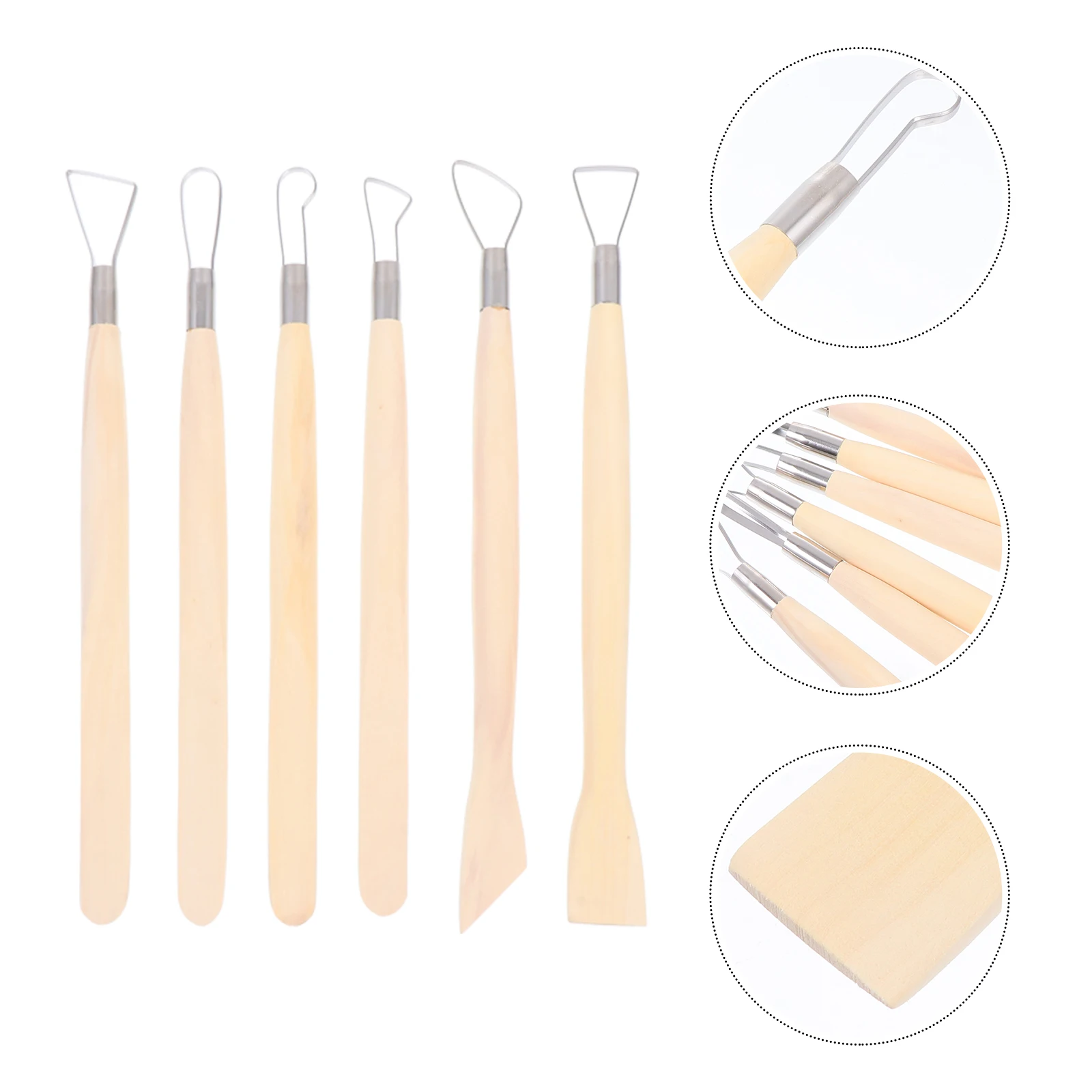 6 قطعة أدوات النحت الطين المقاوم للصدأ نحت مكشطة الطين النمذجة أداة للنحت نحت كشط المبتدئين #3