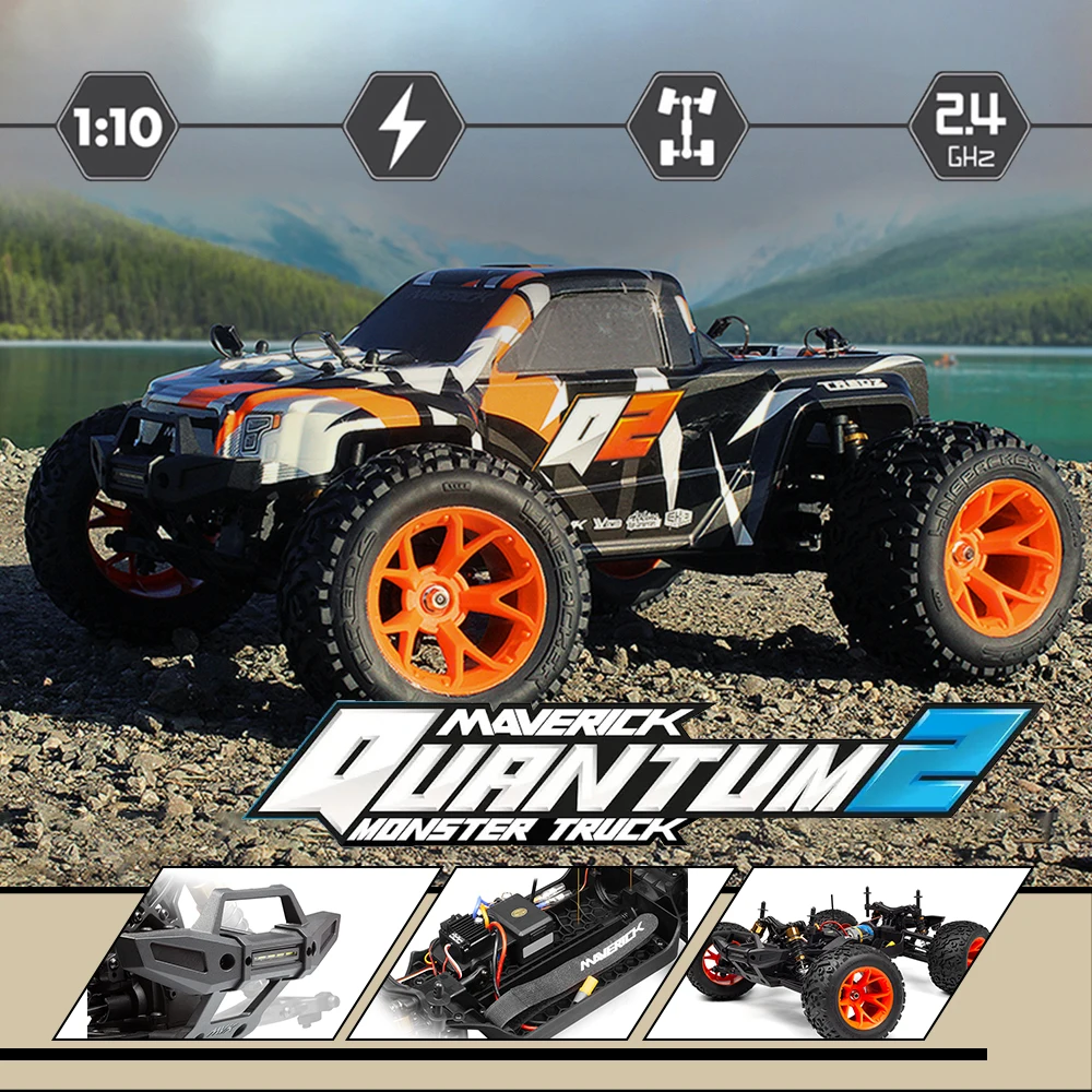 HPI Racing 1/10 Maverick Quantum 2 MT Q2 4WD RTR RC Electric Remote Control Model Monster Truck Car Adults Children Toys