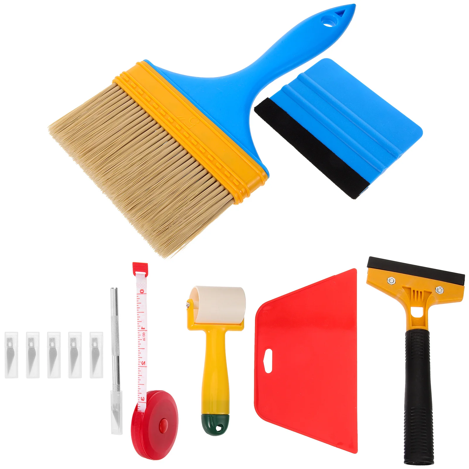 

12pcs Wallpaper Film Application Tool Kit Smoothing Hand Tools Seam Roller Squeegee Tint Window Installation DIY ABS Metal