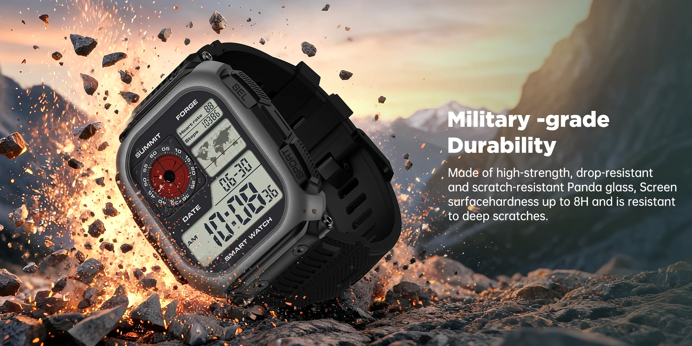 Neue GPS-Satelliten-Offline-Karten-Militär-Smartwatch, 5ATM wasserdicht, Kompass, 850mAh Akku, Bluetooth-Anruf, Sport-Tracker-Armband – Detail 9