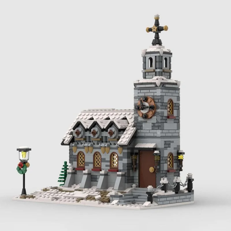ตัวต่อ MOC 1074 ชิ้น ชุดสร้างโบสถ์ฤดูหนาว ของเล่นประกอบเอง ของขวัญคริสต์มาส ไอเดีย DIY ของเล่นเด็ก ของขวัญวันเกิด