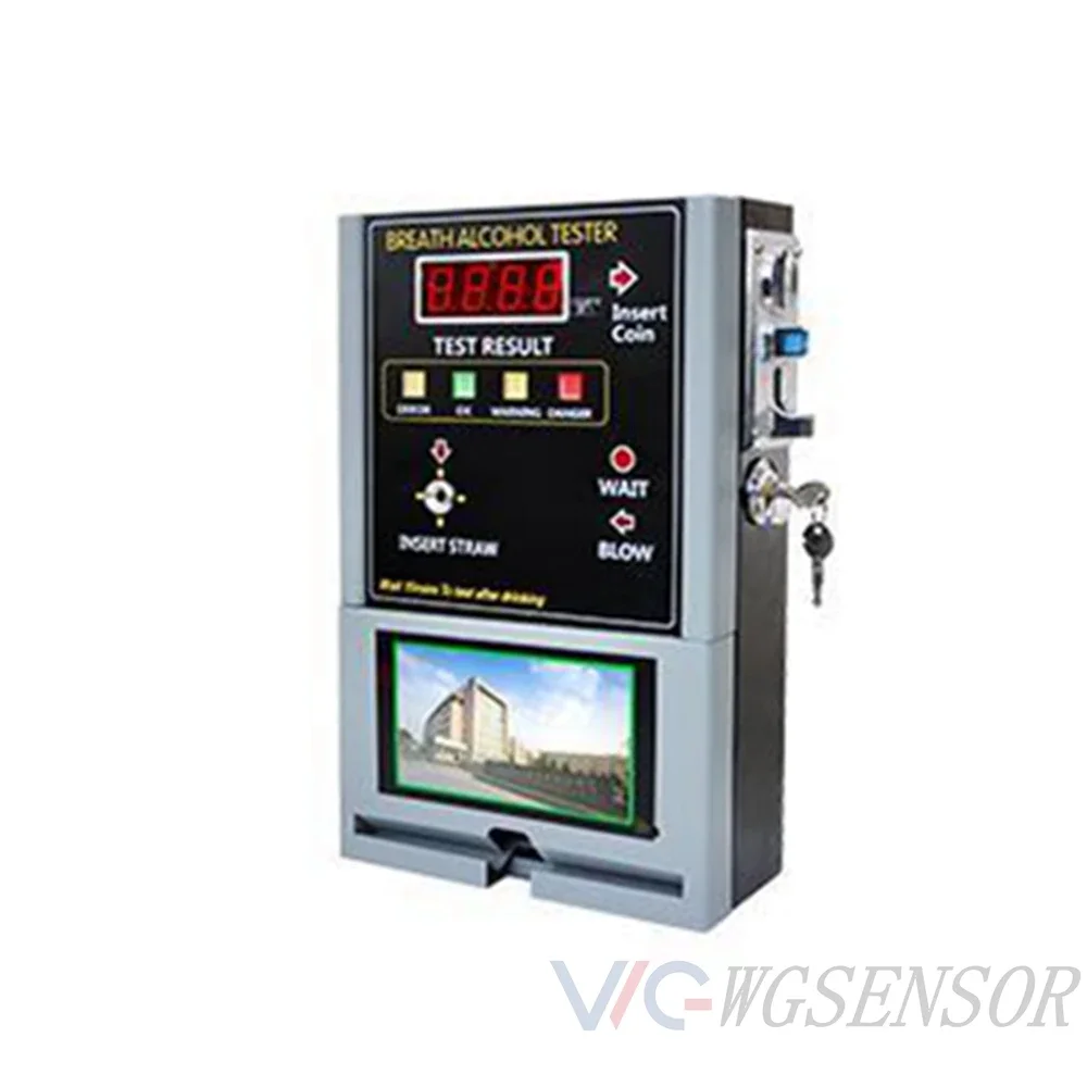 WG319 Wall-Mounted Coin Operated Breathalyzer Public Use Alcohol Tester OEM & ODM Services Available